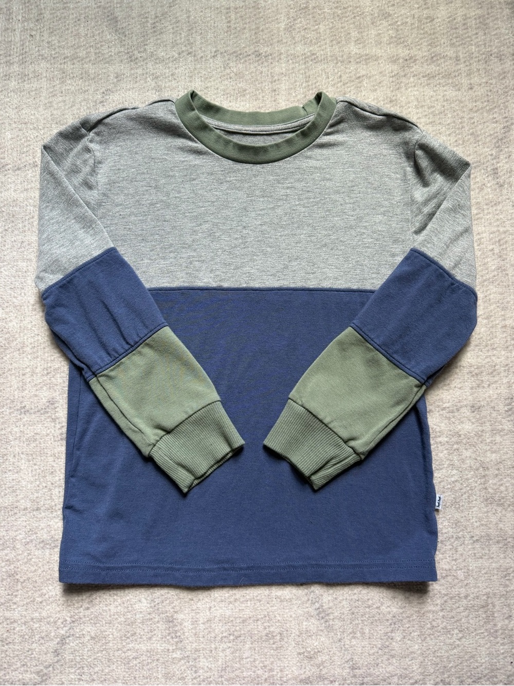 NWOT Little Sleepies Play Vintage Navy Colorblock Relaxed Panel Tee (size 5)